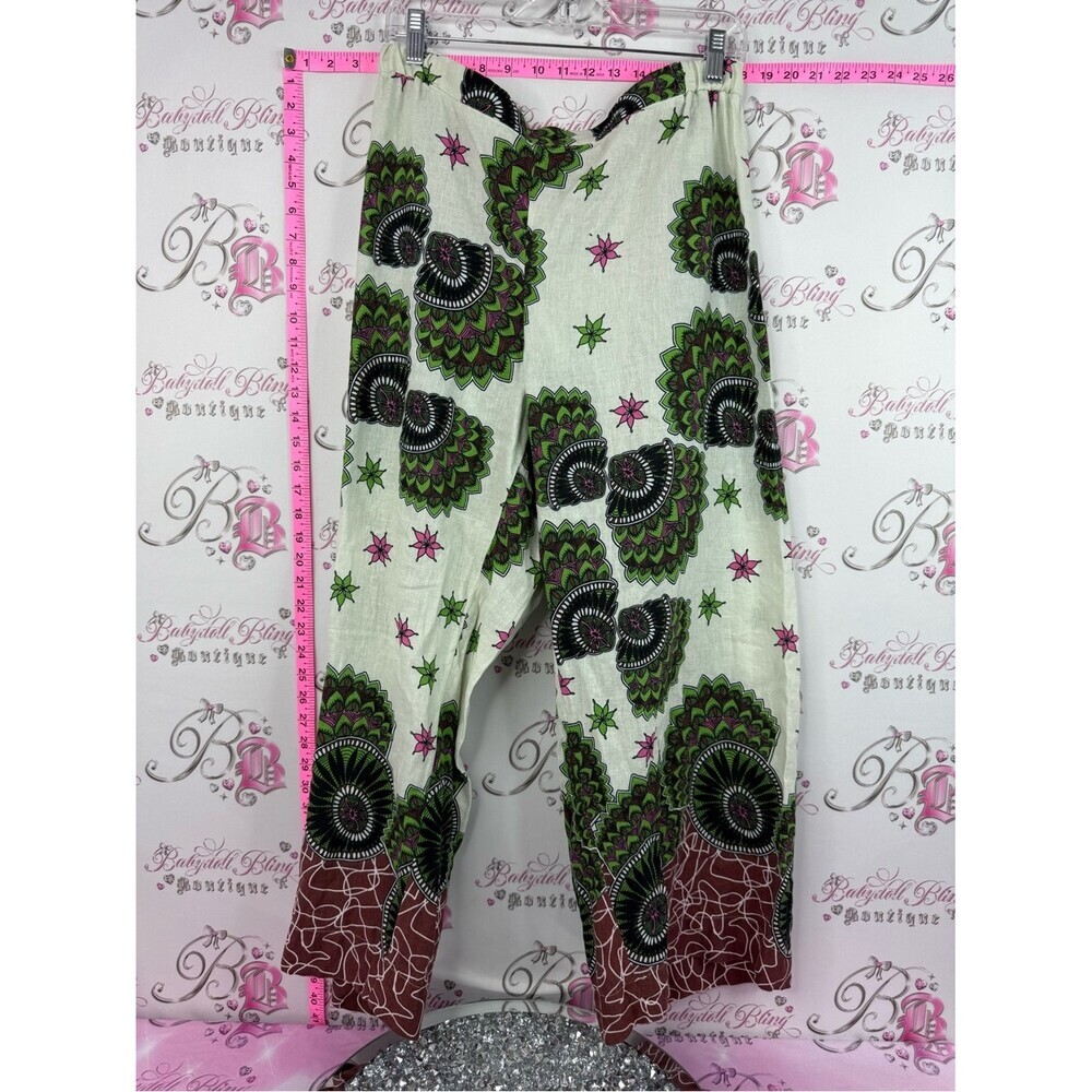 Wide leg pants paisley flowers Green & Pink Floral Print Lounge Pants